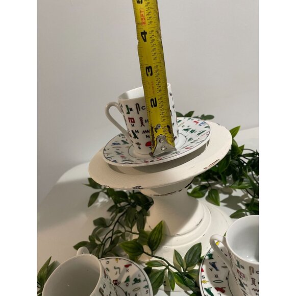Egyptian Hieroglyphic Tea Cup & Saucer Set Of 3 - Picture 8 of 10